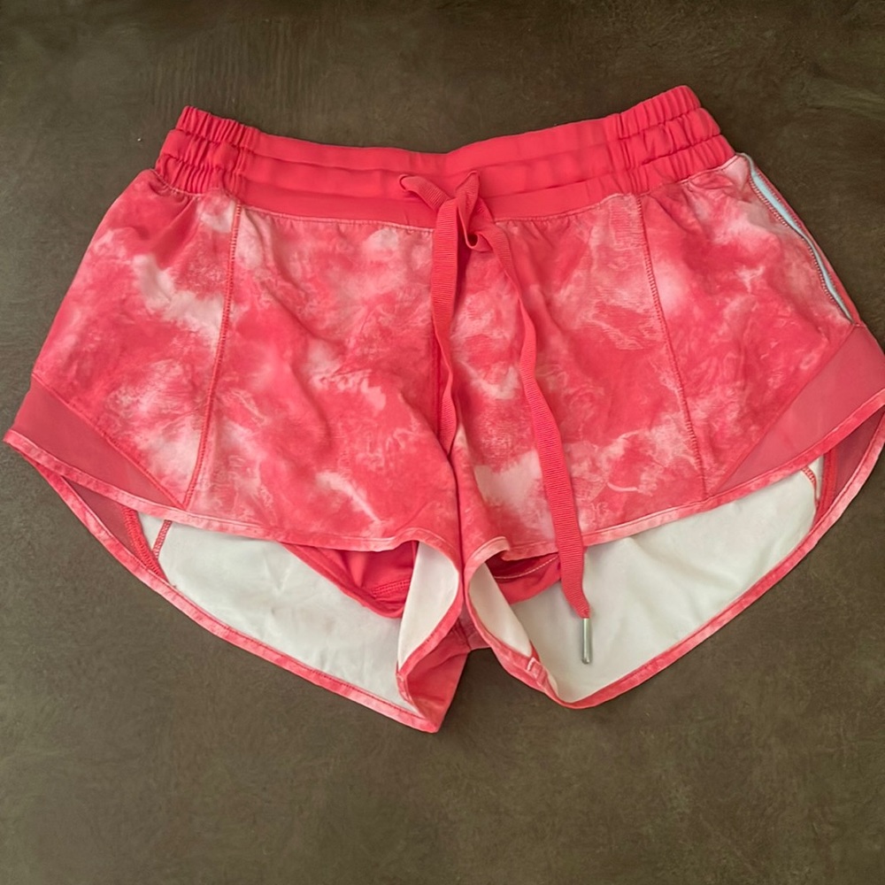 Pink Tie Dye Lululemon Hotty Hot shorts